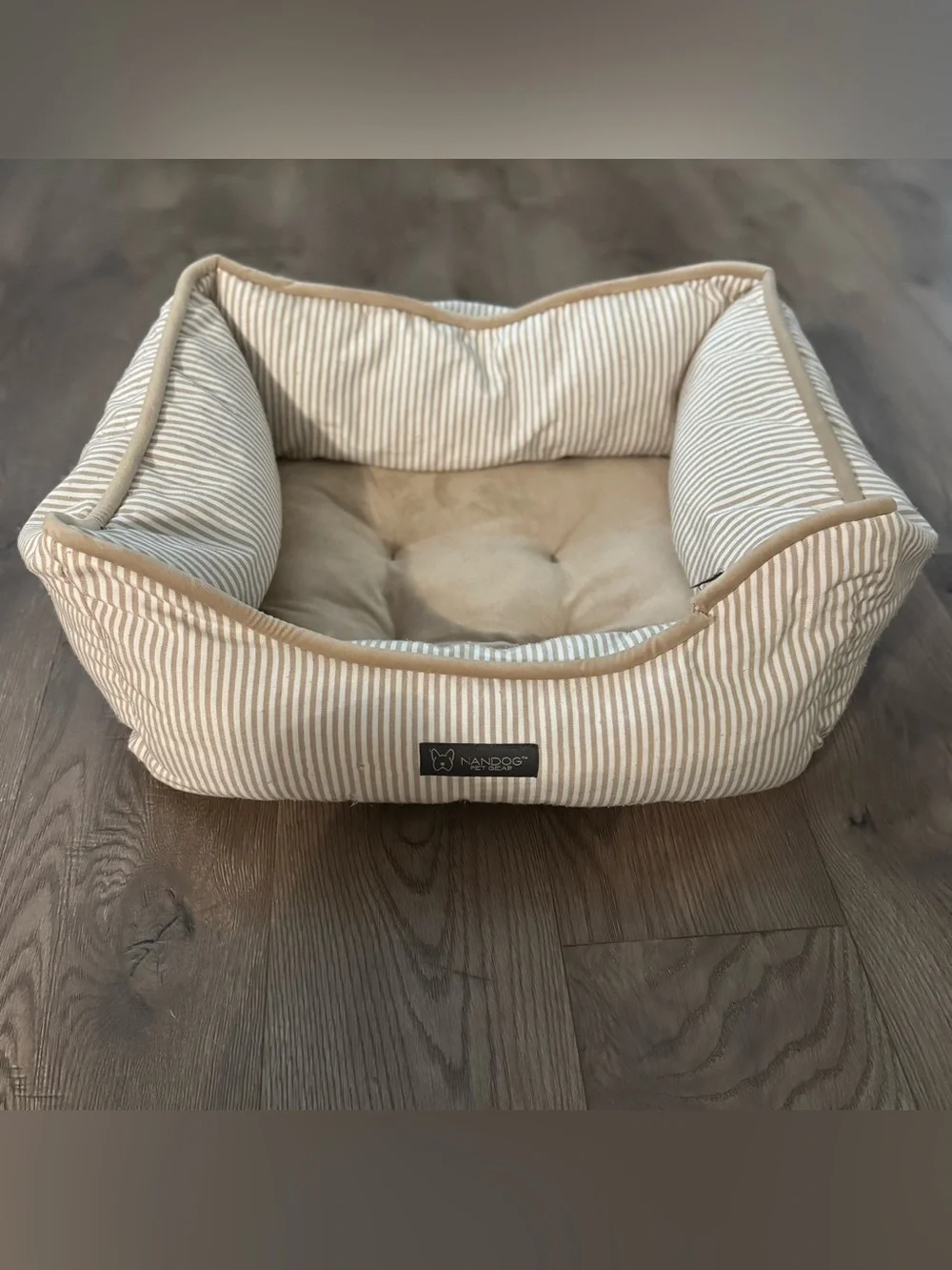 Two Dog Beds – Wicker Boutique Bed + Nandog Plush Bed – Set of